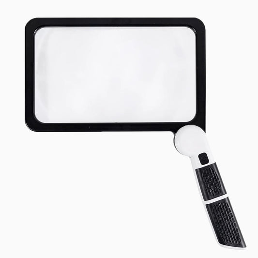 Niki | Full-size Handheld Magnifying Glass – 5X Magnification, LED-lit Magnifier with 3 Modes, Ideal for Reading Books and Seniors