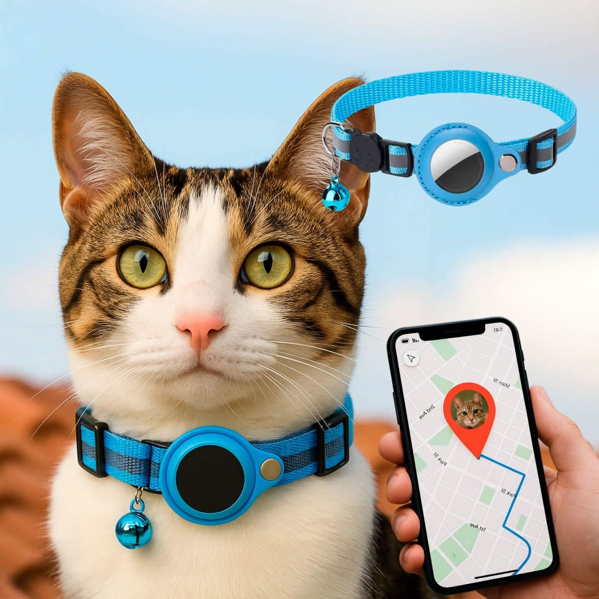 Niki | GPS Collar for Cats with Reflective Design