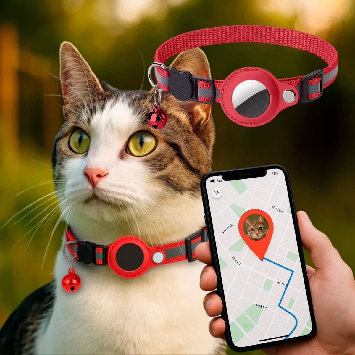 Niki | GPS Collar for Cats with Reflective Design