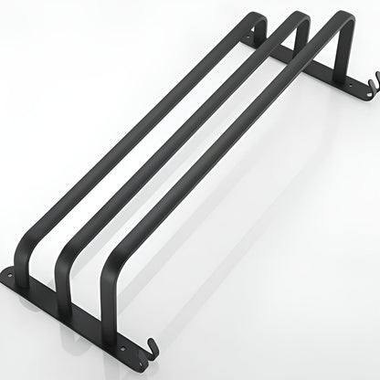 Niki | Aluminum 3-Bar Towel Rack - Black, Drill-Free Wall Mount
