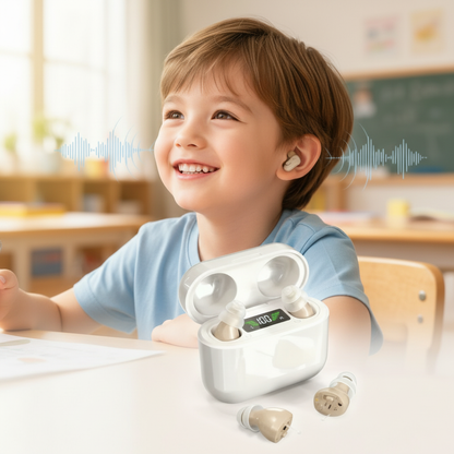 Niki | HearPro ITC Hearing Amplifier Set | Rechargeable | Intelligent Noise Cancellation | In-Ear Design (Discreet) | 20 Hours Battery Life | Includes Mobile Charging Case