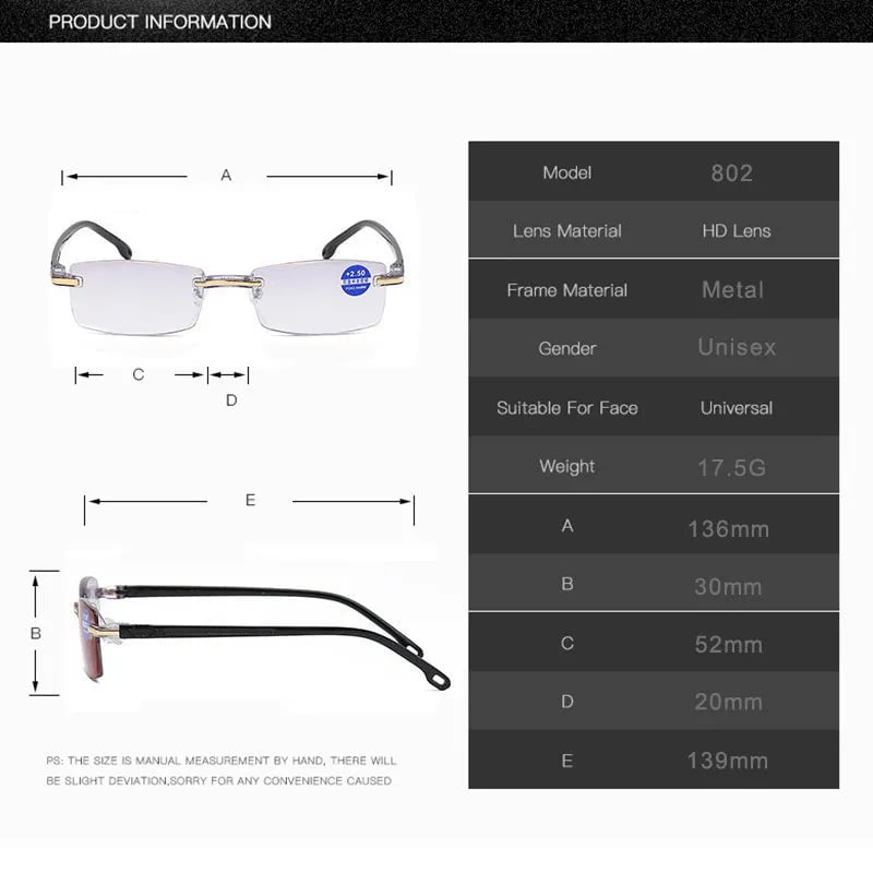 Niki | High Hardness Anti-Blue Progressive Distance and Near Range Dual-Use Reading Glasses