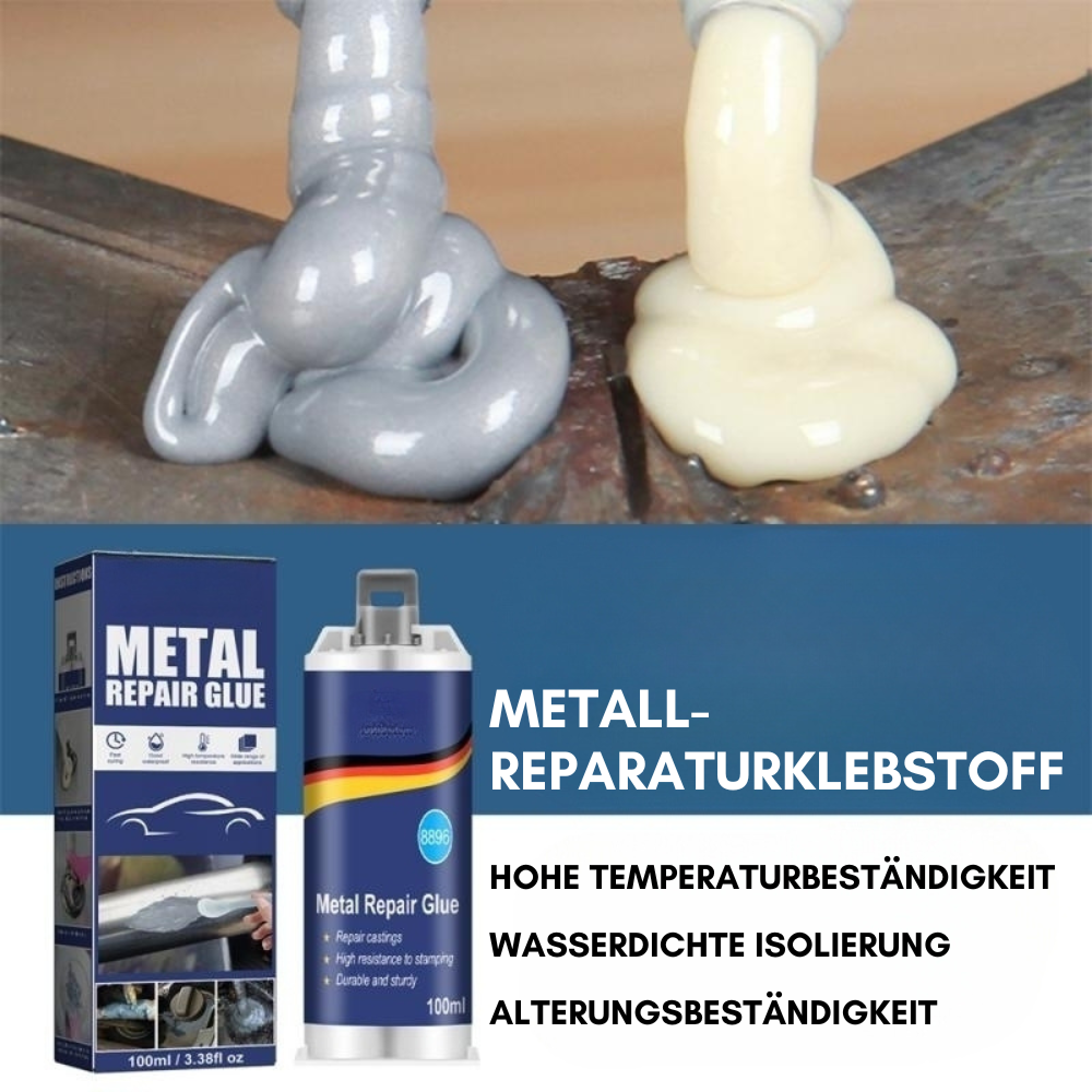 Niki | High-Performance Metal Repair Adhesive | Industrial Adhesive for Cast Iron, Steel & Aluminum | Heat Resistant & Waterproof | 100ml Liquid Metal Repair Kit | Silver