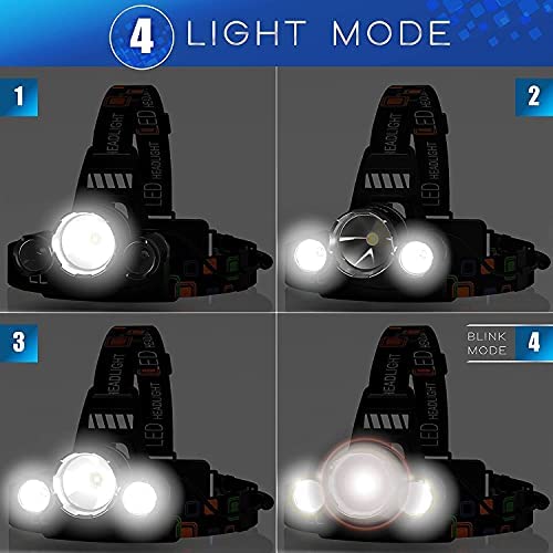 Niki | Hqdz-Td 20000 Lumen Rechargeable Headlamp - Waterproof, Adjustable Light for Outdoors, Hunting, Camping
