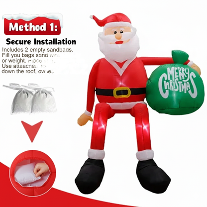 Niki | Inflatable LED Climbing Santa Claus | 2.4 m High | Outdoor