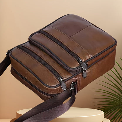 Niki | Leather Men’s Shoulder Bag – Spacious Cowhide Bag with Adjustable Strap