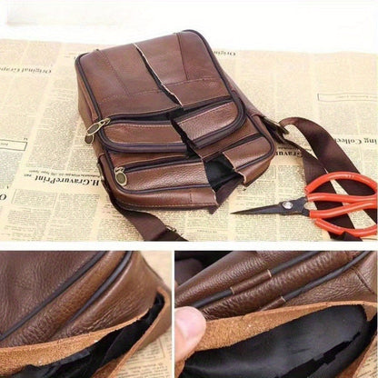 Niki | Leather Men’s Shoulder Bag – Spacious Cowhide Bag with Adjustable Strap