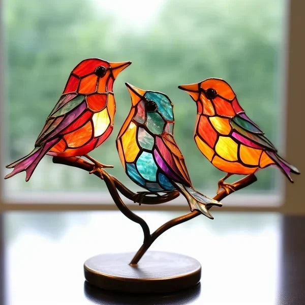 Artistic Table Lamp: Elegant Stained Glass Accent