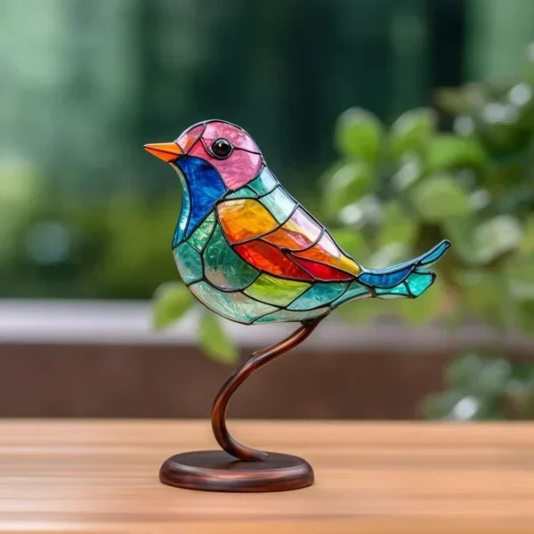 Artistic Table Lamp: Elegant Stained Glass Accent