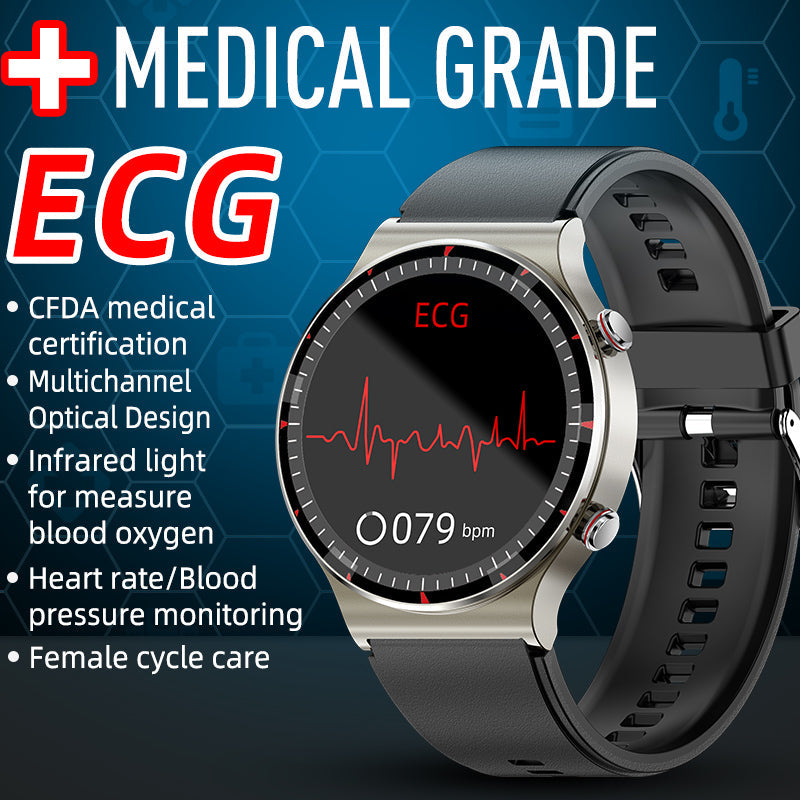 Niki | Medical EKG Smartwatch | CFDA Certified | 512Hz High-Precision Biosensor | SpO2 & Heart Rate Monitoring | AI-Based Breathing Analysis | IP67 Waterproof