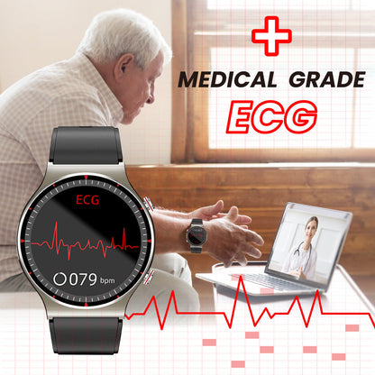 Niki | Medical EKG Smartwatch | CFDA Certified | 512Hz High-Precision Biosensor | SpO2 & Heart Rate Monitoring | AI-Based Breathing Analysis | IP67 Waterproof