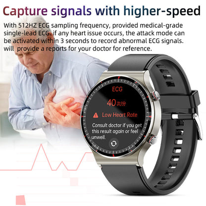 Niki | Medical EKG Smartwatch | CFDA Certified | 512Hz High-Precision Biosensor | SpO2 & Heart Rate Monitoring | AI-Based Breathing Analysis | IP67 Waterproof