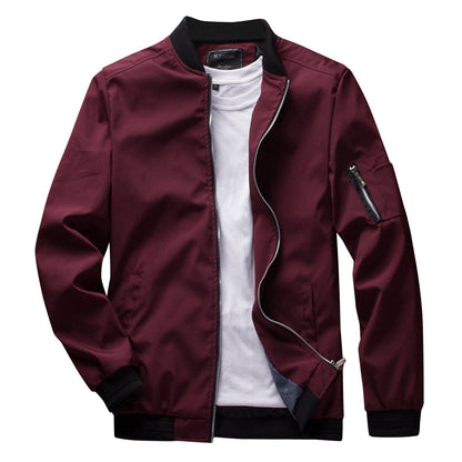 Fashionable Bomber Jacket with Zippered Pocket