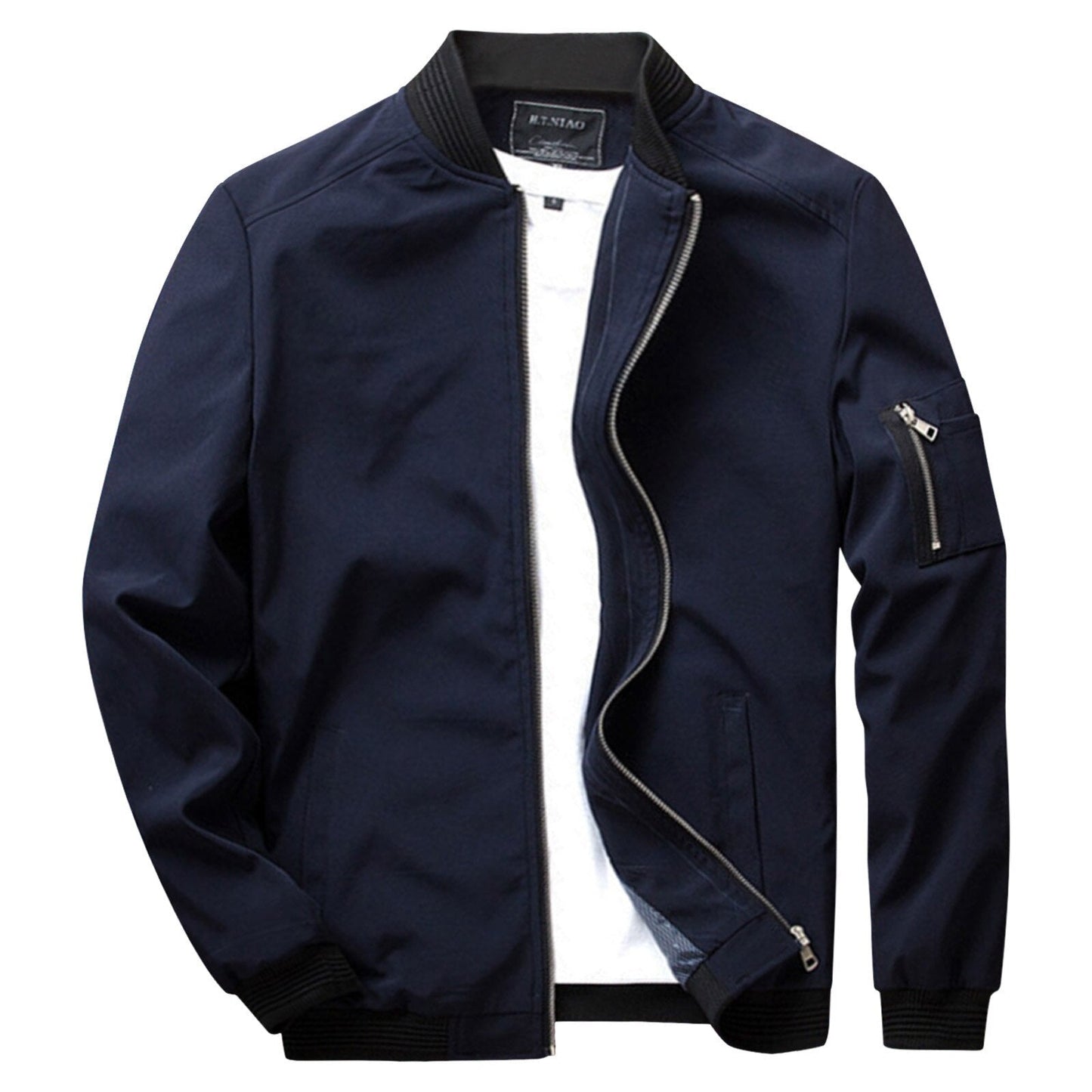 Fashionable Bomber Jacket with Zippered Pocket