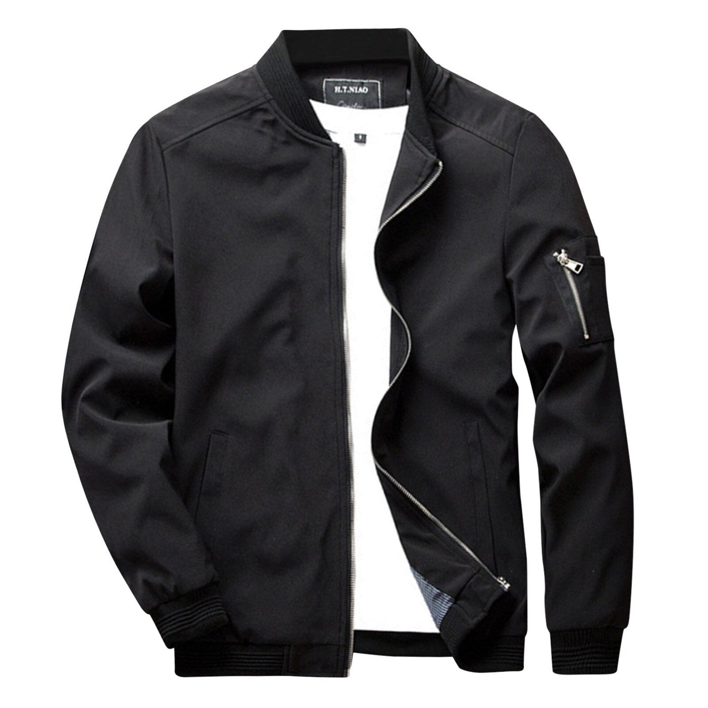 Fashionable Bomber Jacket with Zippered Pocket