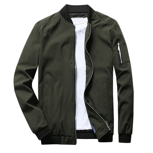 Fashionable Bomber Jacket with Zippered Pocket