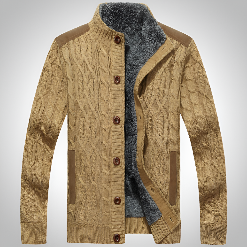 Cozy Cable Knit Button-Front Jacket