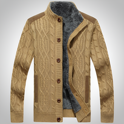 Cozy Cable Knit Button-Front Jacket