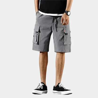 Loose Fit Cargo Shorts with Many Pockets