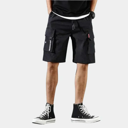 Loose Fit Cargo Shorts with Many Pockets