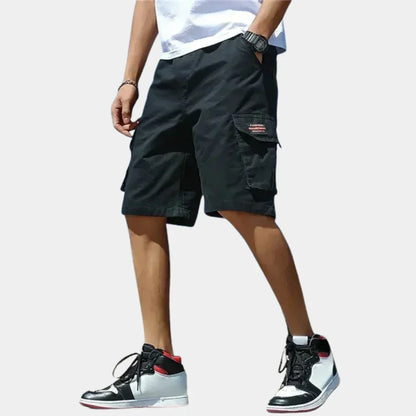 Loose Fit Cargo Shorts with Many Pockets