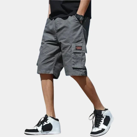 Loose Fit Cargo Shorts with Many Pockets