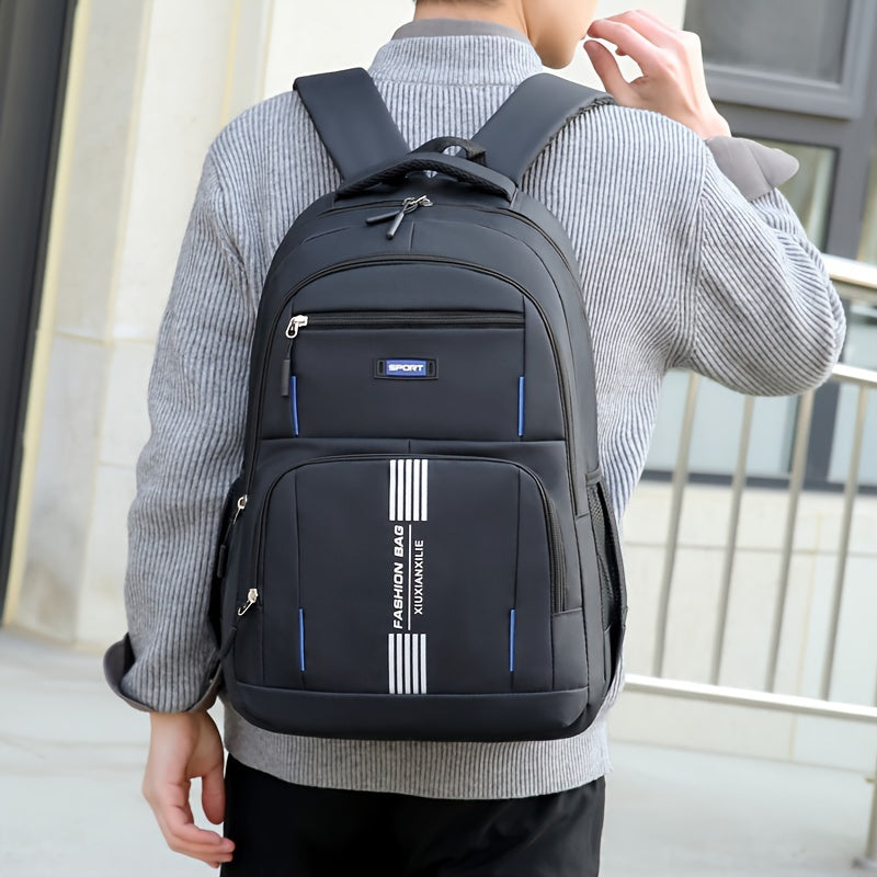 Niki | Men's Casual Backpack with Striped Front Panel