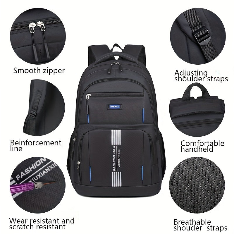 Niki | Men's Casual Backpack with Striped Front Panel