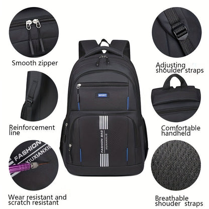 Niki | Men's Casual Backpack with Striped Front Panel
