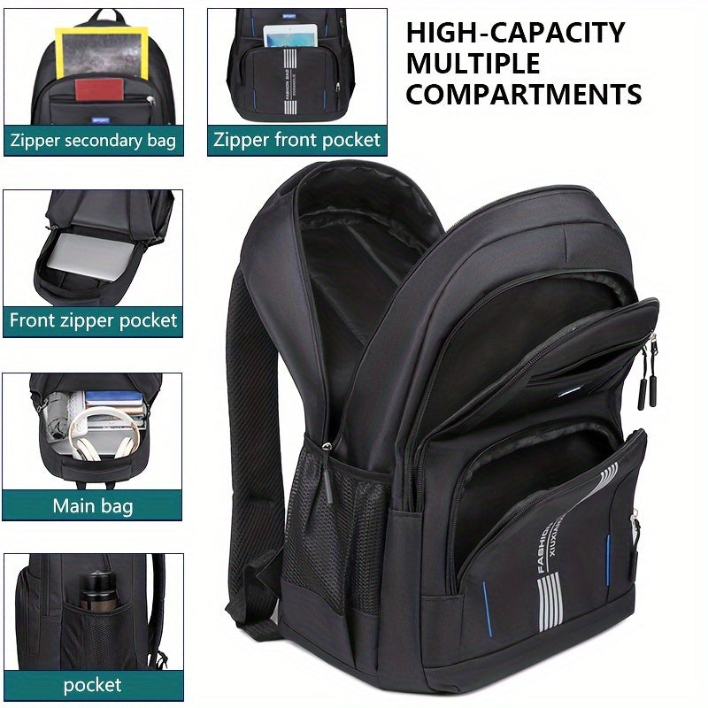 Niki | Men's Casual Backpack with Striped Front Panel