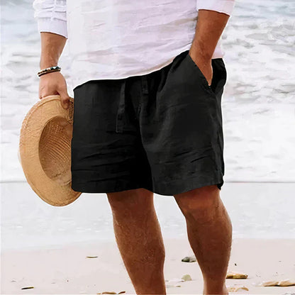 Men's Lightweight Linen Shorts with Drawstring