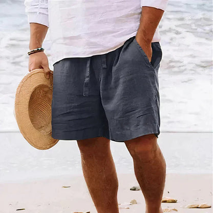 Men's Lightweight Linen Shorts with Drawstring