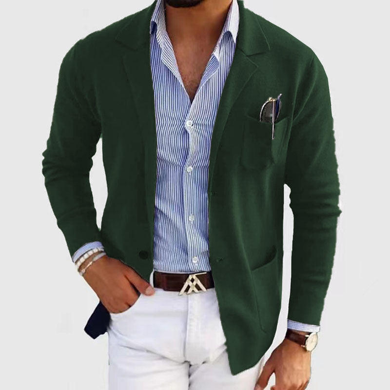 Niki | Men's Casual Knit Blazer with Patch Pockets