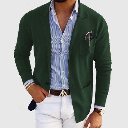 Niki | Men's Casual Knit Blazer with Patch Pockets