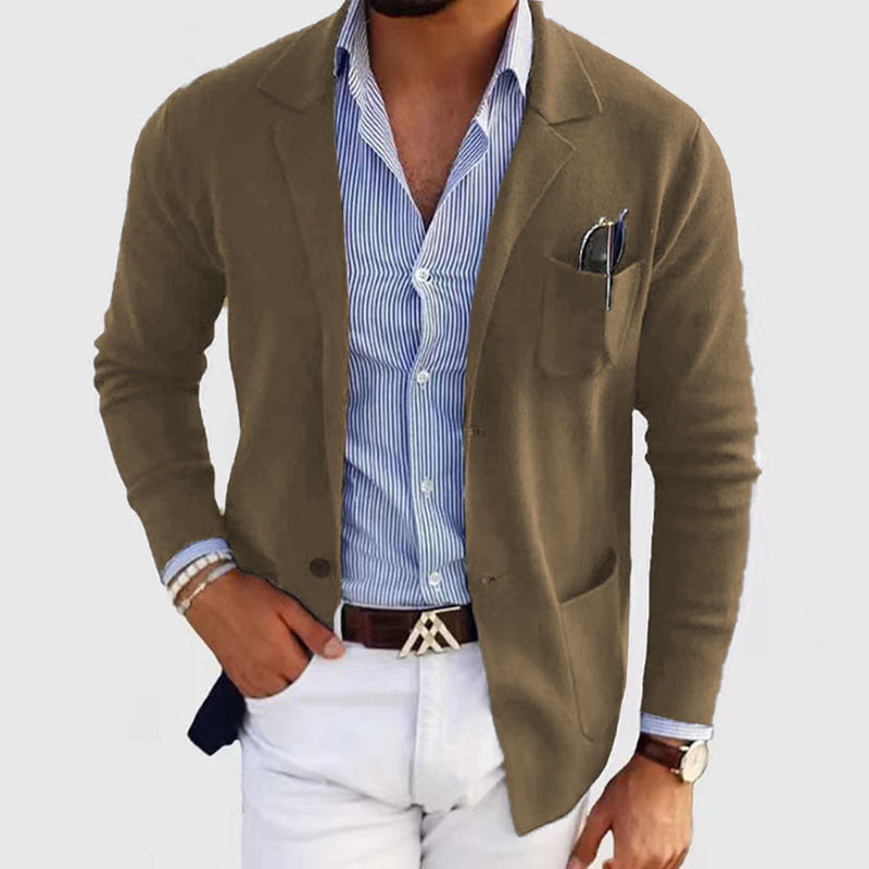 Niki | Men's Casual Knit Blazer with Patch Pockets