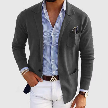 Niki | Men's Casual Knit Blazer with Patch Pockets