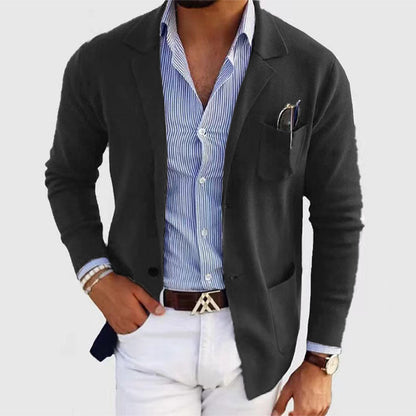 Niki | Men's Casual Knit Blazer with Patch Pockets