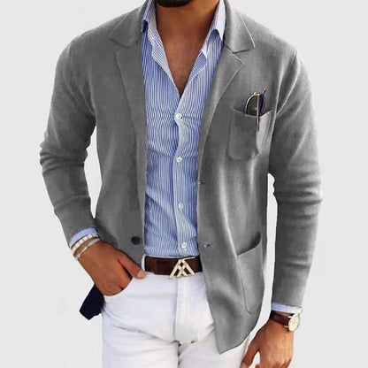 Niki | Men's Casual Knit Blazer with Patch Pockets