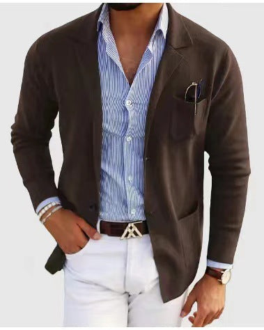 Niki | Men's Casual Knit Blazer with Patch Pockets