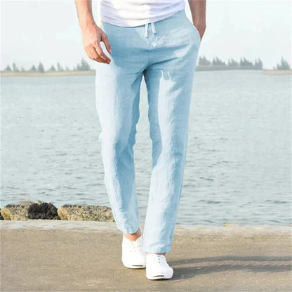 Men's Linen Blend Casual Drawstring Pants