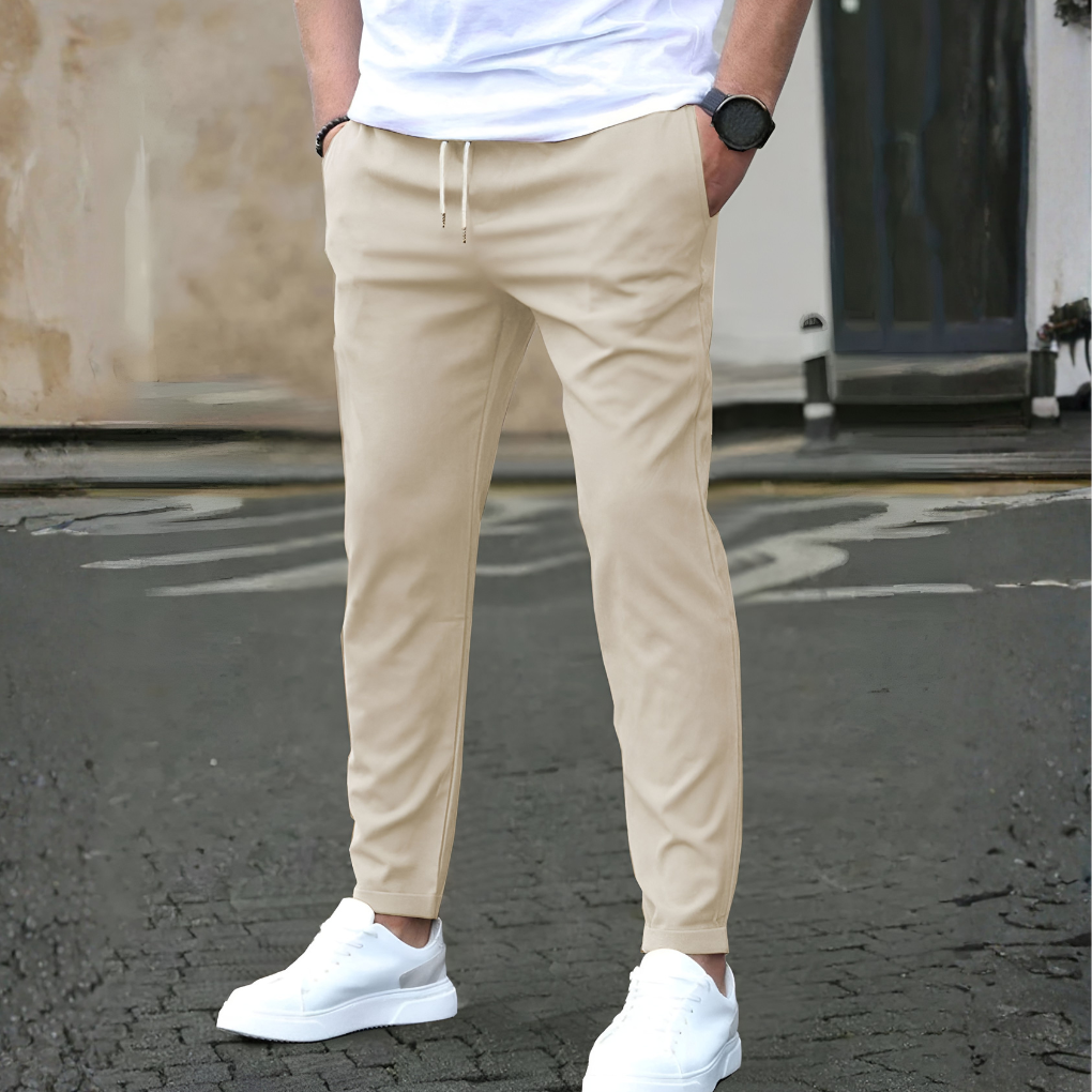 Niki | Men's Stretch Trousers with Drawstring Waist