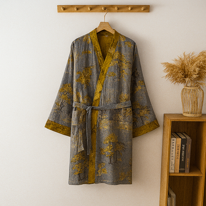 Niki | Men's Printed Jacquard V-Neck Robe