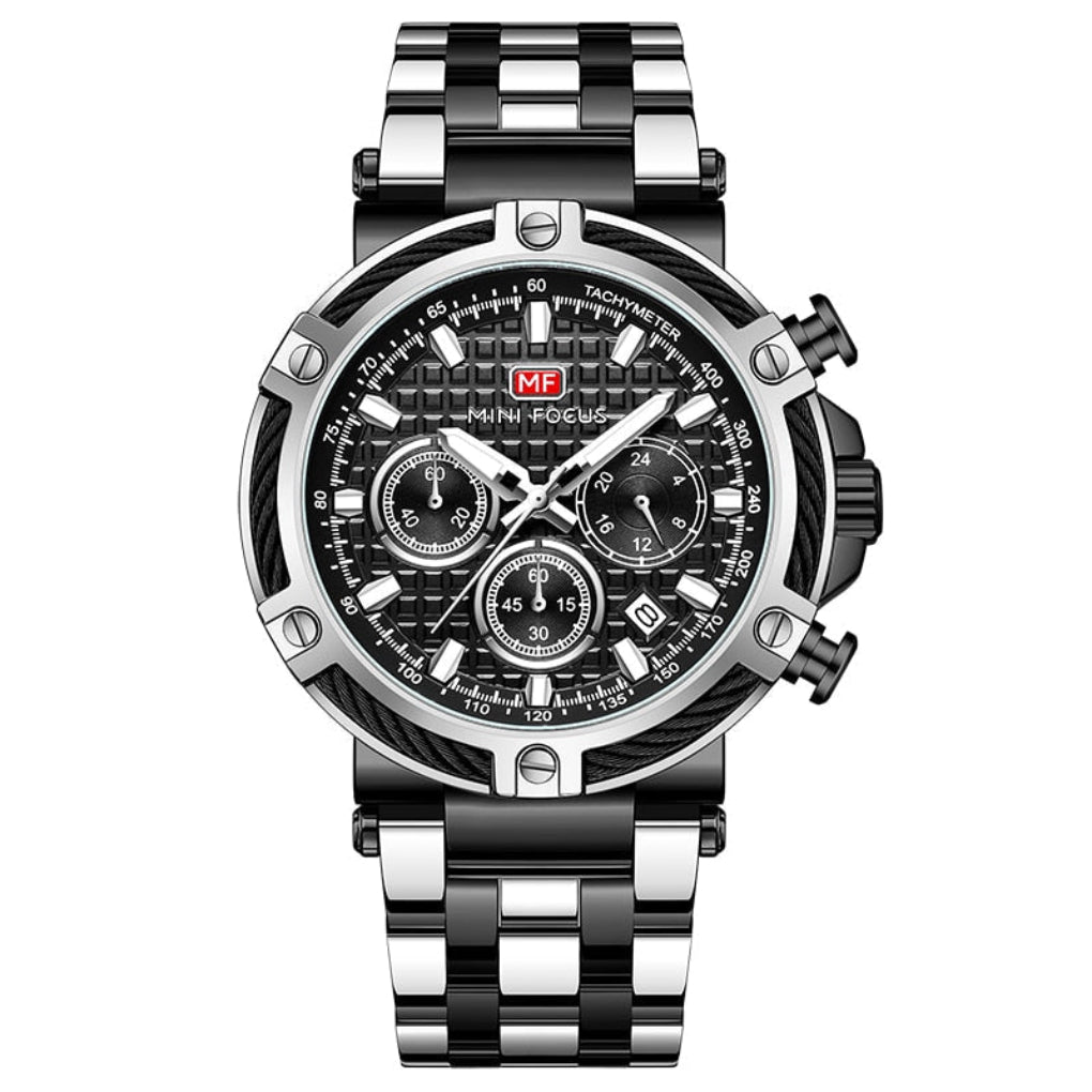 Niki | Men's Chronograph Watch with Bezel Detail