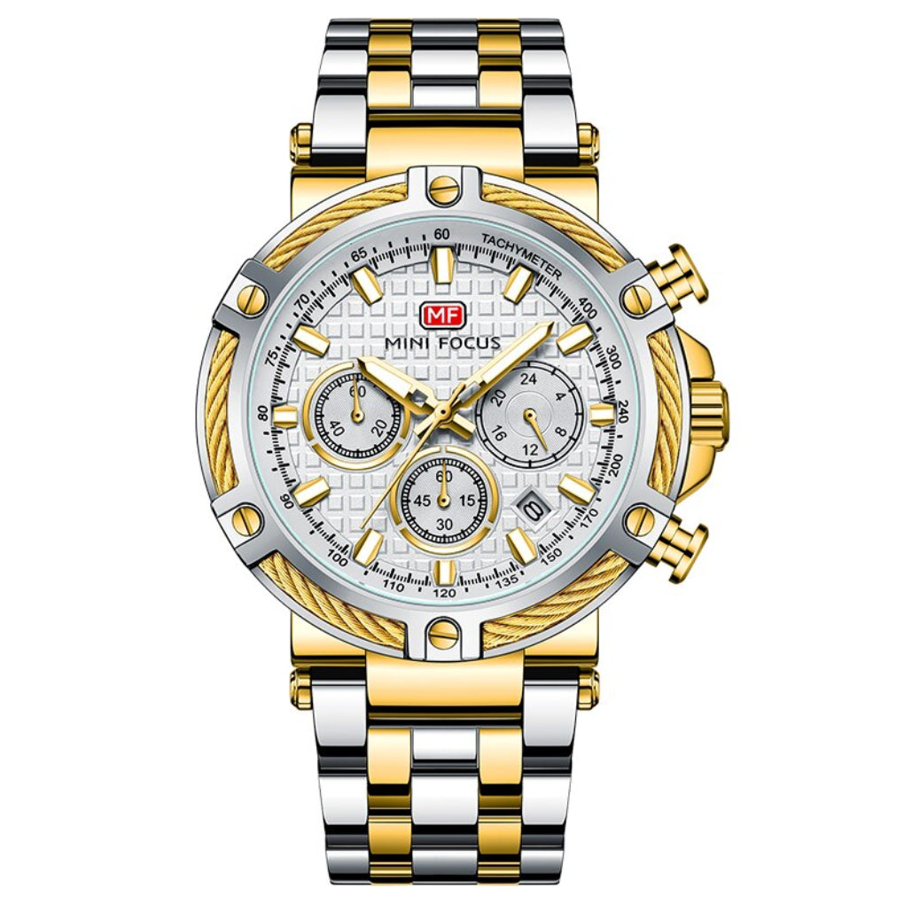 Niki | Men's Chronograph Watch with Bezel Detail