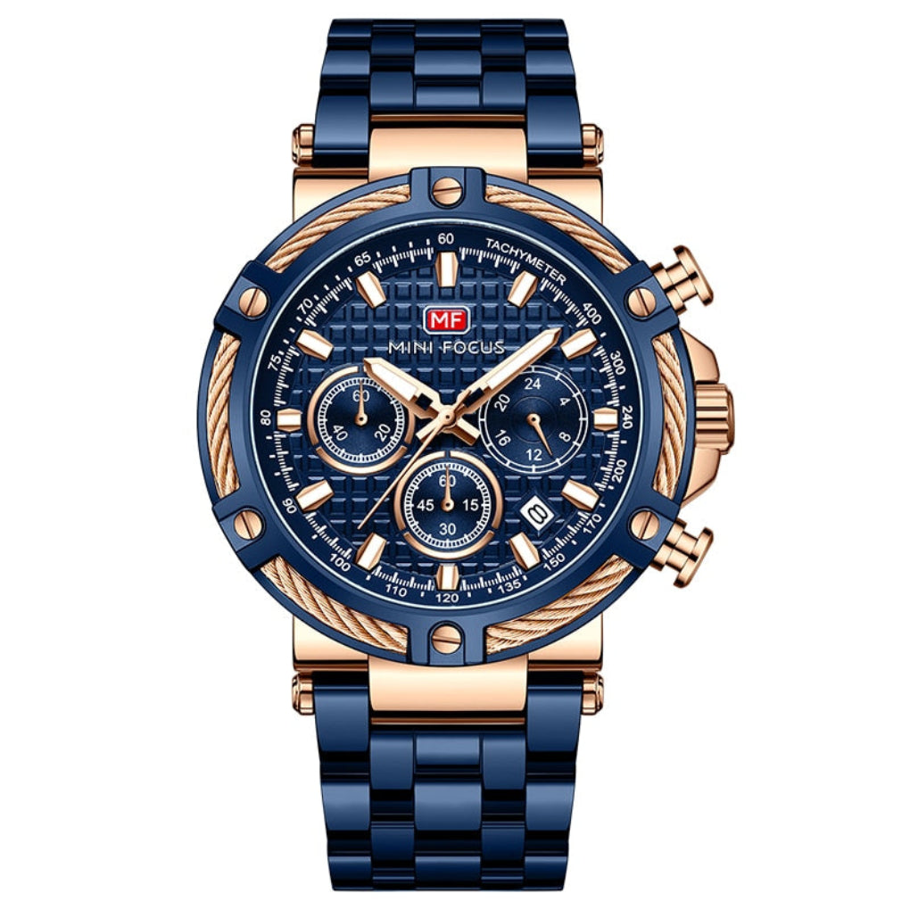 Niki | Men's Chronograph Watch with Bezel Detail