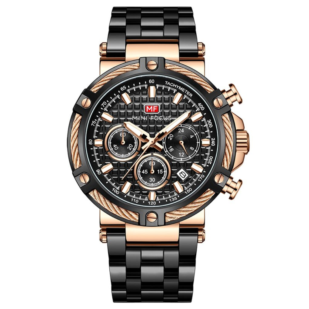 Niki | Men's Chronograph Watch with Bezel Detail