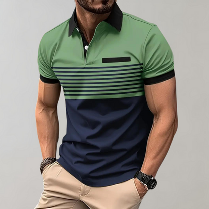 Polo Shirt with Contrasting Stripes