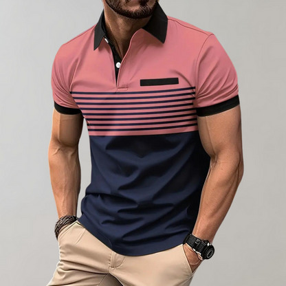 Polo Shirt with Contrasting Stripes