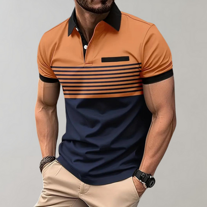 Polo Shirt with Contrasting Stripes