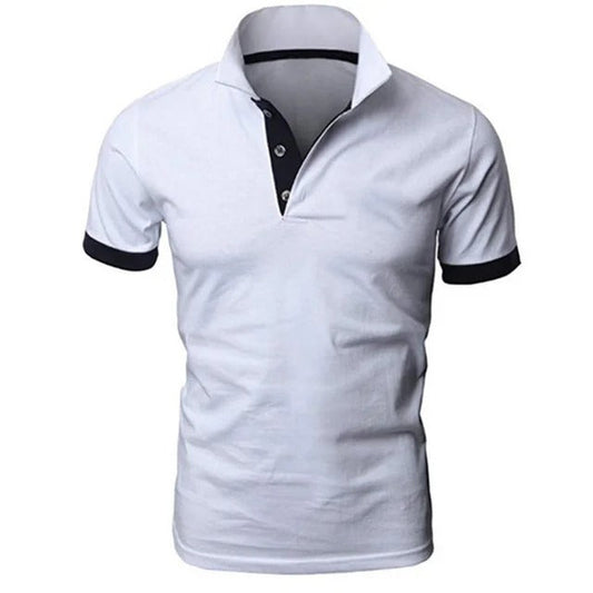 Men's Short Sleeve Contrasting Collar Polo Shirt